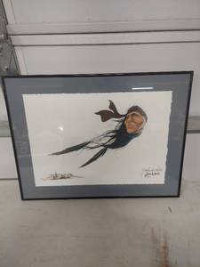 lot 1249 image: John A. White Limited Edition Native American Art Print  - Buffalo Medicine - Signed and Numbered