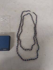 lot 1263 image: Black Cultured Freshwater Pearl Necklace - 64in