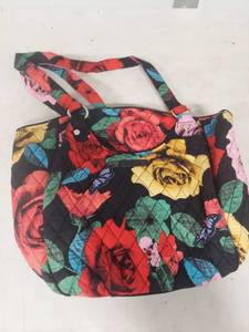 lot 1297 image: Vera Bradley Floral Print Quilted Handbag with Polka Dot Lining
