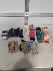 lot 1356 image: Mixed Pattern Novelty Socks Collection
