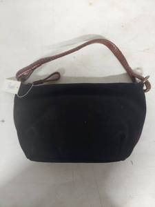 lot 1362 image: Fossil Black Mini Bag with Brown Leather Straps