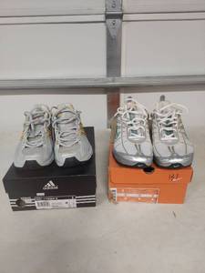lot 1374 image: Adidas and Nike Shox Revive Womens Running Shoes - Both Need Cleaned