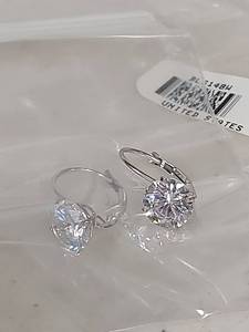 lot 1391 image: Bella Luce 4.34CTW CZ 10K White Gold Leverback Earrings
