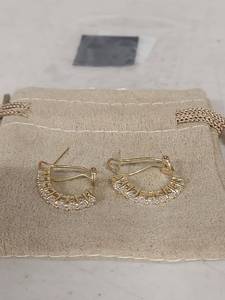 lot 1407 image: Bella Luce 1.62CTW CZ 18k Gold over Sterling Silver Huggie Earrings