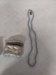 lot 1426 image: Honora Pearl Necklace with Storage Pouch 8mm - 34 in. Clasp marked .925