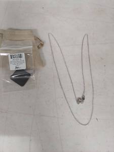 lot 1431 image: Italian Rhodium Plated Sterling Silver Wheat Chain Necklace 24 inch