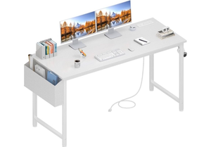 lot 15074 image: Modern L-Shaped Computer Desk with Storage - Retail $70