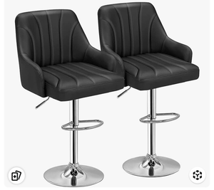 lot 15077 image: Modern Adjustable Bar Stools Set of 2 - Retail $115