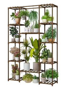 lot 15086 image: Multi-Tier Wooden Plant Stand - Retail $60