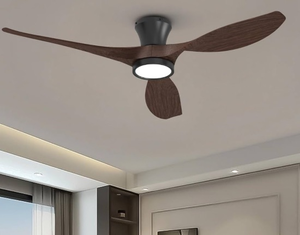 lot 15099 image: Modern 3-Blade Ceiling Fan with LED Light - Retail $95