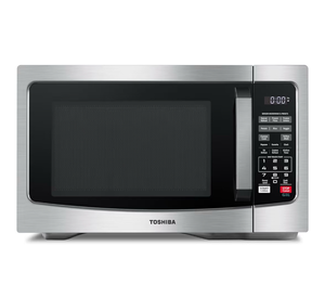 lot 13724 image: TOSHIBA EM131A5C-SS Countertop Microwave Ovens 1.2 Cu Ft with 12.4 Removable Turntable Smart Humidity Sensor, 12 Auto Menus Mute Function ECO Mode Easy Clean Interior, 1000W, Silver - Retail $149