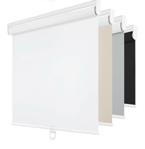 lot 13729 image: ChrisDowa Cordless Blackout Roller Shades for Windows, Thermal Insulated UV Protection Pull Down Shades, Total Blackout Window Blinds for Home, Office, Bedroom, Door (52 W x 72 H, White) - Retail $67