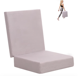 lot 13736 image: Porch Swing Folding Chair Cushion,Cushion for Outdoor Furniture with Carrying Handle and Adjustable Straps,for Patio,Outdoor,Backyard and Garden(Light Grey) - Retail $40