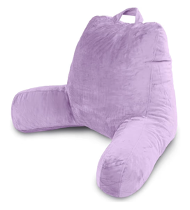 lot 13747 image: Milliard Reading Pillow with Arms, Lavender, Cozy Shredded Memory Foam Back Pillow for Bed Sitting Up - Sit Up Backrest Support for Reading & Rest Bed - Washable Cover, Adjustable Comfort, CertiPUR - Retail $34