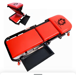 lot 13756 image: 40 Mechanics Creeper Z fold with Side Tool Tray, 3 in 1 Low Profile,7pc-2.5 (360°) Swivel castors, Heavy Duty 450lb Laying Capacity 300lbs Seated, Home and Garage, - Retail $67