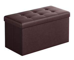 lot 13772 image: Youdenova Faux Leather Storage Ottoman - Retail $65