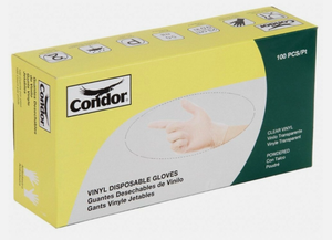 lot 13792 image: Condor Powdered Vinyl Disposable Gloves - 100 Count - Retail $13