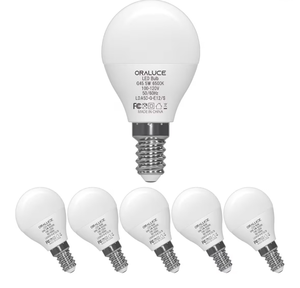 lot 13815 image: ORALUCE E12 LED Bulb 40 Watt Equivalent,Cool White 6500K Candelabra LED Light Bulbs,A15 LED Bulb for Ceiling Fan and Chandelier Lamp,450 Lumen Non-Dimmable 6 Pack - Retail $14