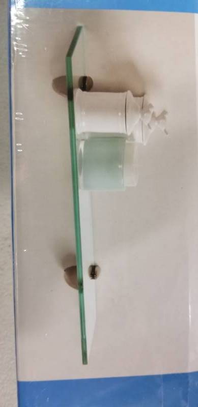 lot 2346 image: 18 glass bracket shelf