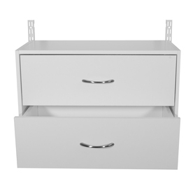 lot 2357 image: Lot of (2) Rubbermaid HomeFree White Wood 2-Drawer Unit