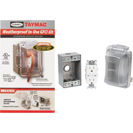 lot 7171 image: Hubbell TayMac 1-Gang Rectangle Plastic Weatherproof Electrical Box Cover