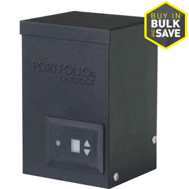 lot 7174 image: Portfolio 200-Watt 12-Volt Multi-Tap Transformer Landscape Lighting Transformer with Digital Timer with Dusk-To-Dawn Sensor