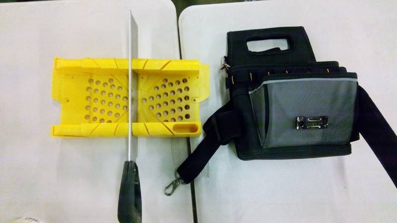 lot 7178 image: miter box with saw and tool belt