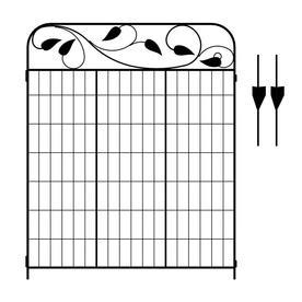 lot 7182 image: No Dig BlackPowder-Coated Steel Fence Panel (Common 44-in x 36-in Actual 44.7-in x 36.8-in)