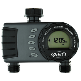 lot 2375 image: Orbit Digital Hose Sprinkler Irrigation Timer for Vacation Lawn, Plant, and Garden Watering (2 Valve)
