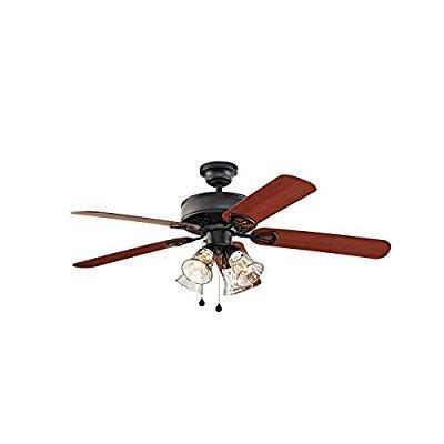 lot 2400 image: Harbor Breeze Springfield Ii 52-in Matte Black Downrod or Flush Mount Ceiling Fan with Light Kit