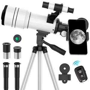 lot 1007 image: ToyerBee Telescope for Adults & Kids, 70mm Aperture Astronomical Refractor Telescopes for Astronomy Beginners (15X-150X), 300mm Portable Telescope with an Phone Adapter & A Wireless Remote - Retail $59