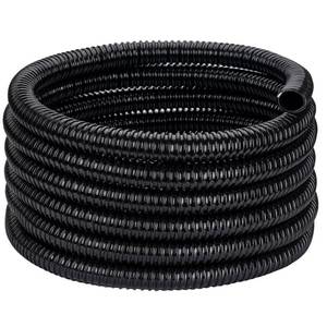 lot 1012 image: Pond Tubing ID 2�� � 20ft Black Corrugated Flexible Reinforced Waterfall Pond Tube Sump Pump Hose, Non-toxic & Kinkproof (20 ft, 2 ID) - Retail $70