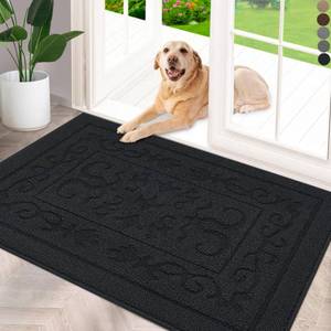 lot 1031 image: FONEYI Indoor Door Mat 36 x 60, Dirt Trapper Door Mats Non-Slip Entryway Rugs Washable, Absorbent Resist Dirt Welcome Mat, Low Profile Inside Floor Mats for Front Back Door and Entryway, Black - Retail $90