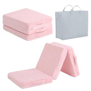 lot 1047 image: Tiita Toddler Foldable Floor Mattress, Small Floor Nap Mat for Sleeping Daycare, Kids Trifold Chair Futon Mattress, Portable Baby Tri Folding Mattress for Girls and Boys, Plush Pink - Retail $53