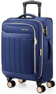 lot 1057 image: Romtour Softside Carry On Luggage 20 Inch Expandable Carry On Luggage 22x14x9 Airline Approved with Spinner Wheels & TSA Lock, Waterproof Large Capacity Suitcase Travel Bag for Men and Women - Retail $60