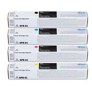 lot 1059 image: GPR61 GPR-61 High Yield Toner Cartridges Black Cyan Magenta Yellow Compatible with Canon GPR-61 Toner for use in ImageRUNNER Advance DX C5840i C5860i C5870i Printer - Retail $329