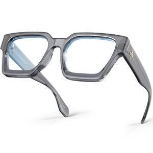lot 1066 image: VISOONE Blue Light Blocking Glasses with TR90 Rectangle Frame and Chic Preppy Look for Women Men RIVER - Retail $16
