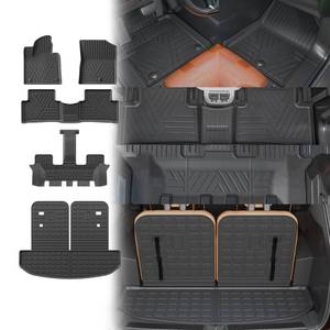 lot 1089 image: Thinzyou Floor Mats Compatible with 2021-2025 2026 Kia Sorento 6&7 Passenger Cargo Mat TPE Back Seat Cover Protector 2024 Sorento Accessories (Fit 6&7 Seats,Trunk Mat with Backrest MatsFloor Mats) - Retail $118