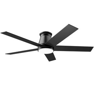 lot 1096 image: wurzee 52 Flush Mount Low Profile Ceiling Fan, Black,6 Speeds DC Reversible Motor,Timing, Dimmable for Indoor, Patio,Porch, Garage, Shop - Retail $85