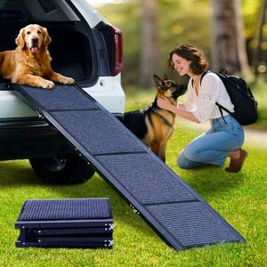 lot 1122 image: DoCred Dog Ramp for Car, 71 L x 20 W Dog Ramps for Large Dogs, Extra Wide Pet Ramp with Non-Slip Surface for Medium & Large Dogs to Get in Car, SUV & Truck, Supports Up to 250 Lbs - Retail $105