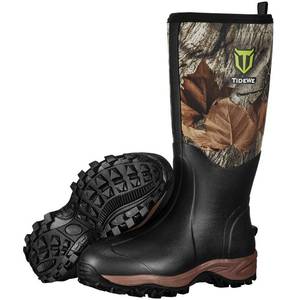 lot 1127 image: TIDEWE Rubber Neoprene Boots Men And Women, Waterproof Sturdy 6mm Neoprene Boot, Rain Boot Hunting Boot Arctic Outdoor Boot Men Size 9 Next Camo G2 - Retail $75
