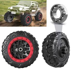 lot 1135 image: 2 Pack 25CM9.8 PU Solid EVA Foam Tire for Power Wheels,1.2CM0.47in Aperture FrontRear Gator Alligator Wheel for CarSUVUTVATV Ride On Car Replacement Tires Upgrade,Free Coupler (9.8in tires) - Retail $59