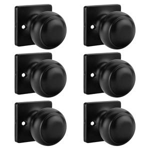 lot 1143 image: Haidms Matte Black No-Function Dummy Door Knobs for PullHandle, Single-Side Black Door Knob for Closet & French Doors 6 Pieces - Retail $573