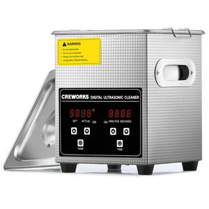 lot 1152 image: CREWORKS Professional Jewelry Cleaning Machine, 2L Jewelry Cleaning Ultrasonic Machine with Heater & Timer, Digital Sonic Cleaning Machine for Cleaning Denture Dental Irrigator Parts Retainer Glasses - Retail $56