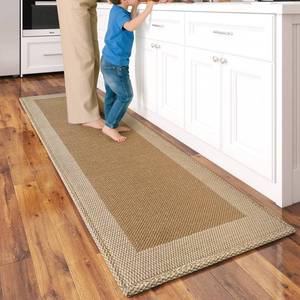 lot 1175 image: QiCaiJia Kitchen Mats for Floor, Super Absorbent Kitchen Rugs Non Slip Washable, Soft Braided Kitchen Runner Rug, Standing Mat Kitchen Sink Mat, Easy to Clean, Brown 17x59 - Retail $33