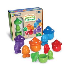lot 1185 image: Learning Resources Peekaboo Gnome Homes ,15 Pieces, Ages 18 Month, Preschool Learning Activities, Toddler Learning Toys 2-4, Montessori Toys, Sustainable Toys - Retail $11