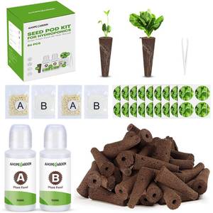 lot 1189 image: Ahopegarden 86PCS Hydroponic Pods Kit Grow Anything Herb Kits with 600ml A&B Plant Food, 40 Grow Sponges, 40 Labels, 1 Tweezer - Hydroponics Supplies for Aerogarden&Most Brand Herb Garden - Retail $13