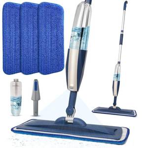 lot 1198 image: Mops for Floor Cleaning Wet Spray Mop with 14 oz Refillable Bottle and 3 Washable Microfiber Pads Home or Commercial Use Dry Wet Flat Mop for Hardwood Laminate Wood Ceramic - Retail $17