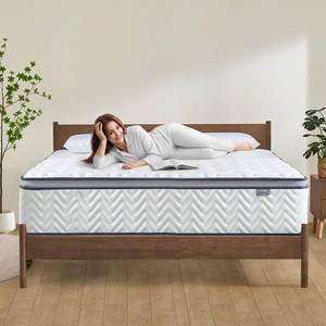 lot 1220 image: Queen Mattress, 12 Inch Queen Size Mattress, Cooling Gel Memory Foam Hybrid Mattress with Pocketed Coils, Medium Firm Feel, CertiPUR-US Certified, Pressure Relief, Motion Isolation - Retail $170