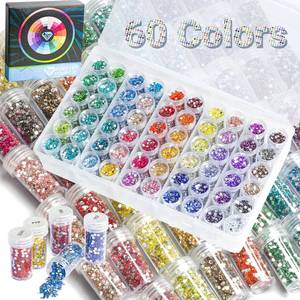 lot 1227 image: Forever Young 60 Colors Crystal Beads Diamond Painting Kits with Storage Containers, Accessories, 90000pcs Round Flatback Rhinestones Drills for Art Accessories and Tools - Retail $37
